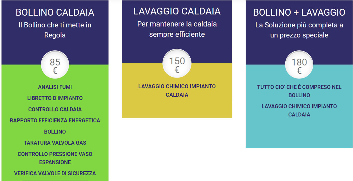 prezzo bollino caldaia